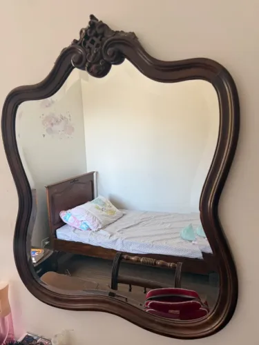 Espelho antigo com vidro bisotê