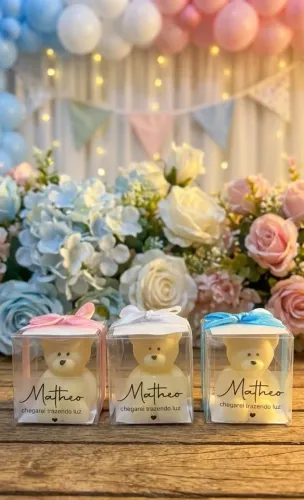 20 Mini velas aromáticas em formato de ursinho