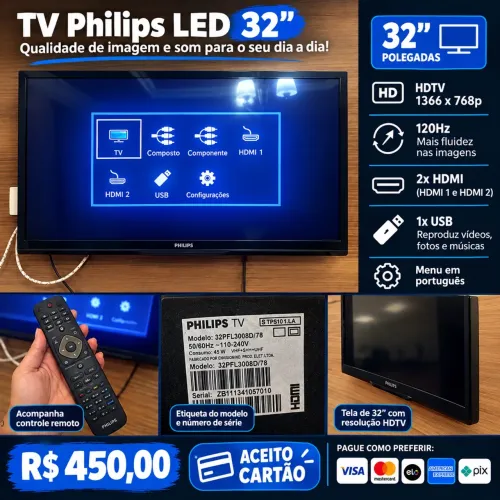 Tv Phillips 32 polegadas
