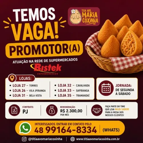 VAGA PROMOTOR DE VENDAS BISTEK
