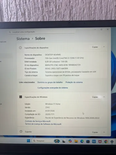 Notebook DELL DC 15250 i5- 1334 / 8GB/ 512