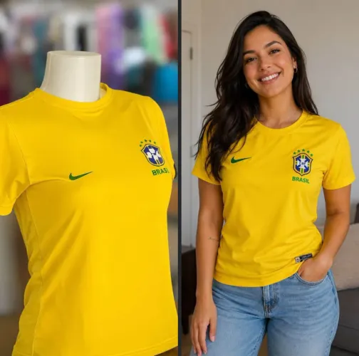 Camiseta BabyLook Feminina Brasil R$ 50