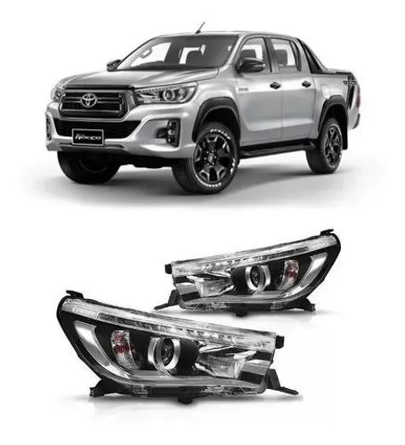 Par Farol Com Led Sem Xenon Toyota Hilux 2016 2017 2018 2019
