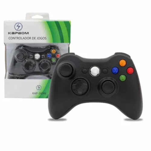 Manete Controle Sem Fio Xbox 360 Joystick Wireless Preto