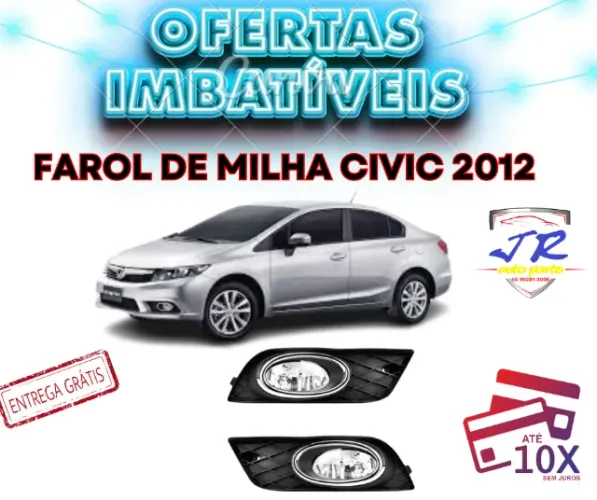 Par farol de milha Honda Civic 2012