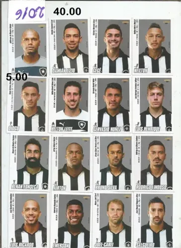 figurinhas time botafogo varios anos completos