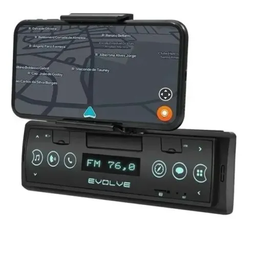 Som Automotivo Evolve P3352 com Suporte para Celular Bluetooth Usb Sd/ Consulte