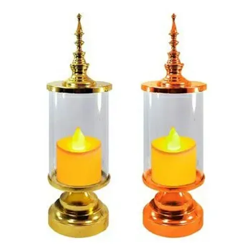 Castiçal Provençal Rosé + Vela Led Eletrônica