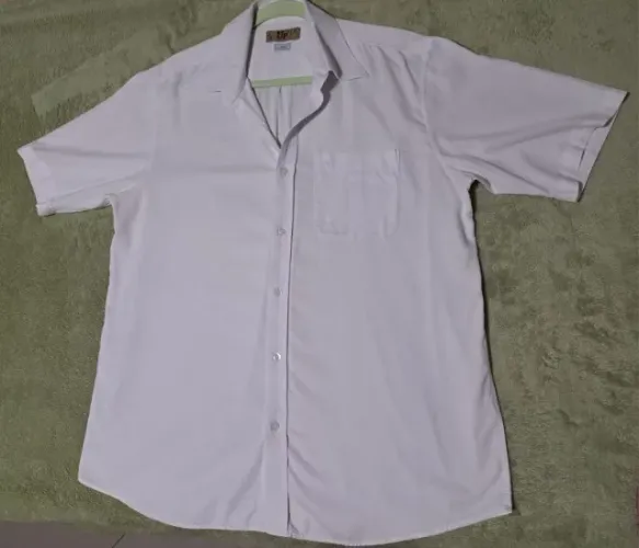 Camisa Social Masculina Manga Curta Branca Tamanho 4 - HP