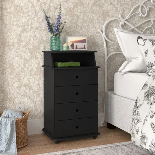 Promoção! Mesa de Cabeceira Luxo 1N4G Preto - Frete Grátis