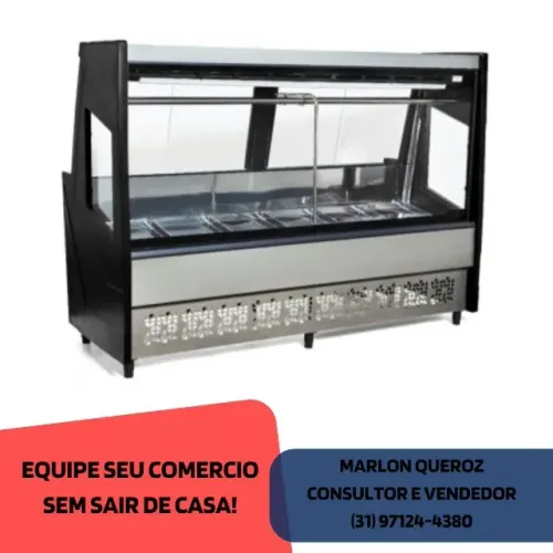 Balcão de Açougue 2M Polar Preto Novo