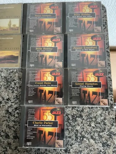 Coleção de CDs Classic Masters e Jazz, rock e diversos