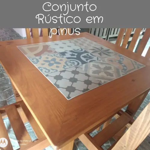 Conjuntos rústicos em madeira de pinus 