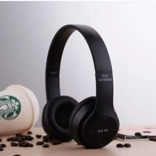 Fone de Ouvido Bluetooth P47 Wireless Preto