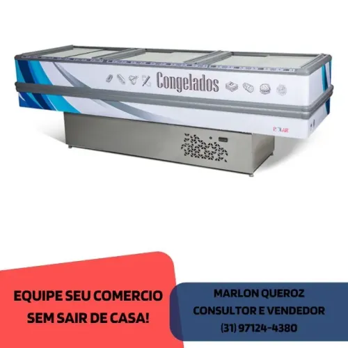 Ilha de Congelados 3 Metros Branca 220v Nova