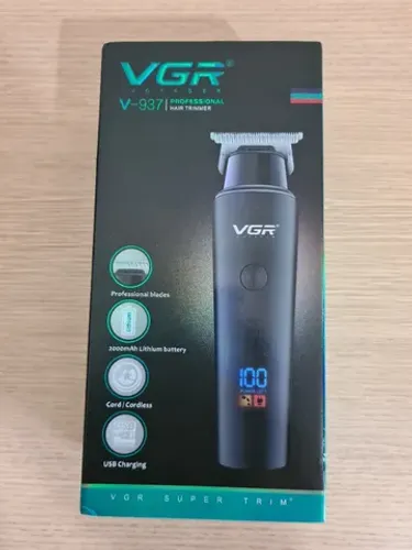 Máquina de Cortar Cabelo Nova Trimmer Profissional VGR 937 Sem Fio Turbo Display Digital