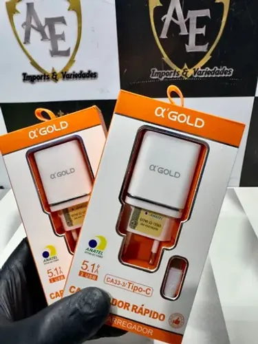 carregador de iphone e android marca gold