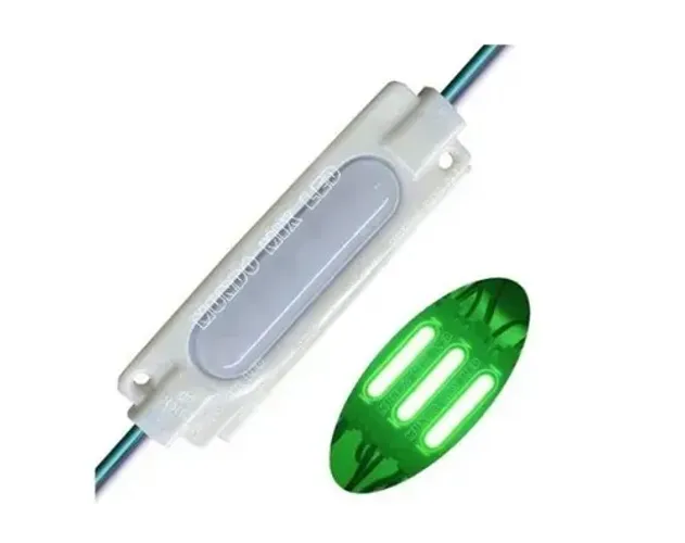 100 Módulo Led Verde 2w 7050 12v Cartela 40w 160º