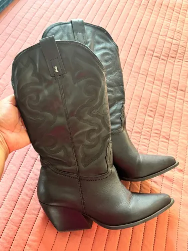 Botas Cowboy Couro Preto/ western Santa Lolla