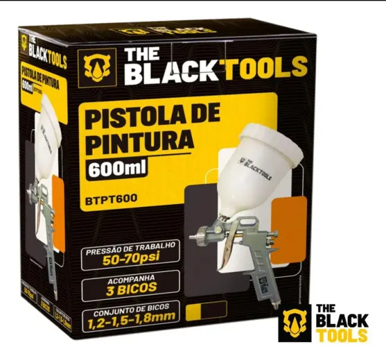 Pistola de Pintura 600ml bico metal aço Black Tools
