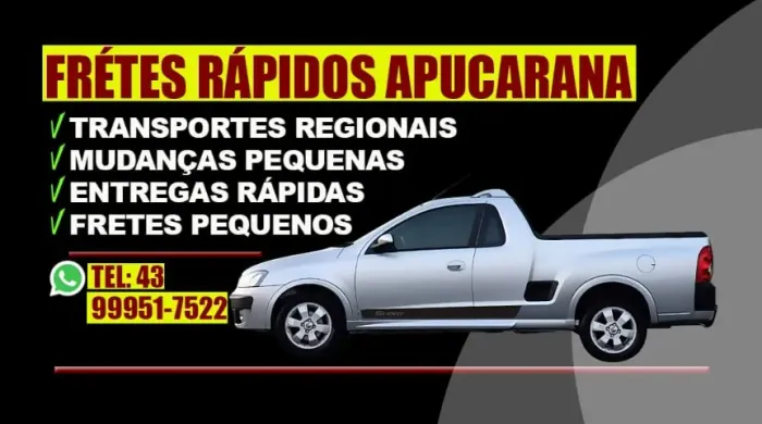 Fretes Rápidos  Apucarana Arapongas Maringá Londrina