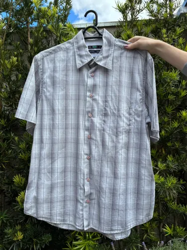 Camisa masculina quadriculada cinza marca Base