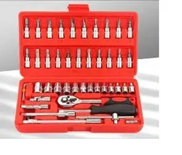Jogo De Soquetes Bits 1/4 Corneta 46 Pç Torx Cromo Vanadium
