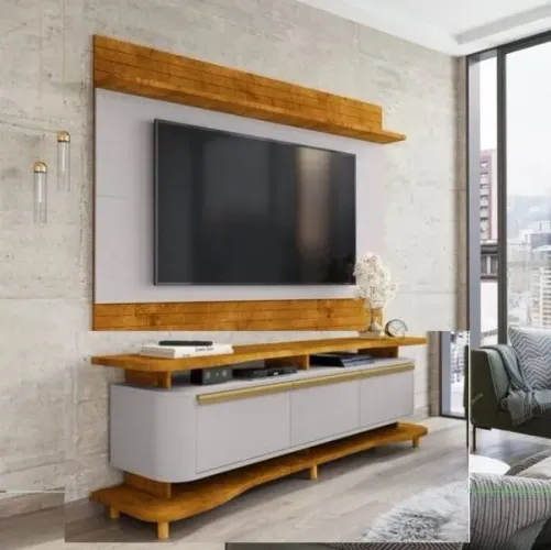 KIT PAINEL ICARAÍ + RACK GUARAPARI 1.80 - PARA TV ATÉ 75 POLEGADAS  Stok 