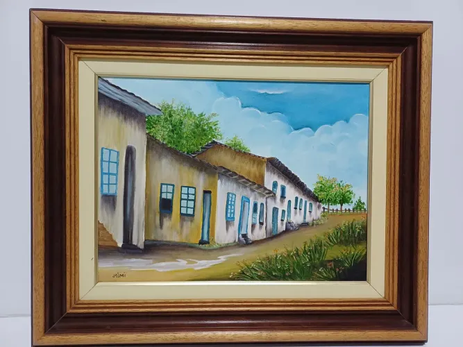 Quadro paisagem com moldura