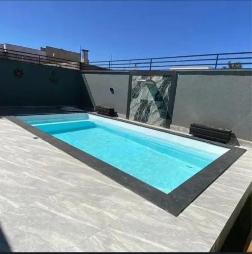 Piscina de fibra instalada 6 metros completa ( com cascata Led e aquecimento solar )