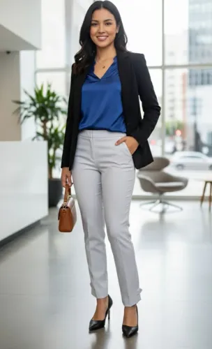 Calça Social Branca Elegante Tam M da C&A