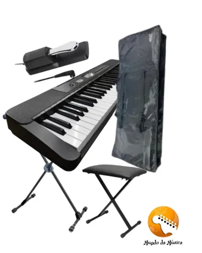 KIT-Teclado + Capa Bag + Pedal Sustain + Suporte Teclado + Banqueta