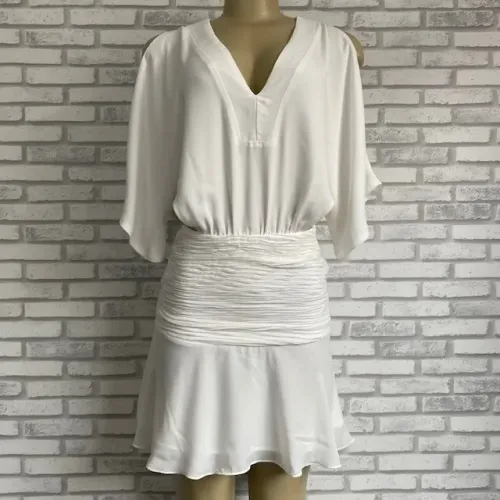 Vestido Branco Canal Com Recortes Tamanho P