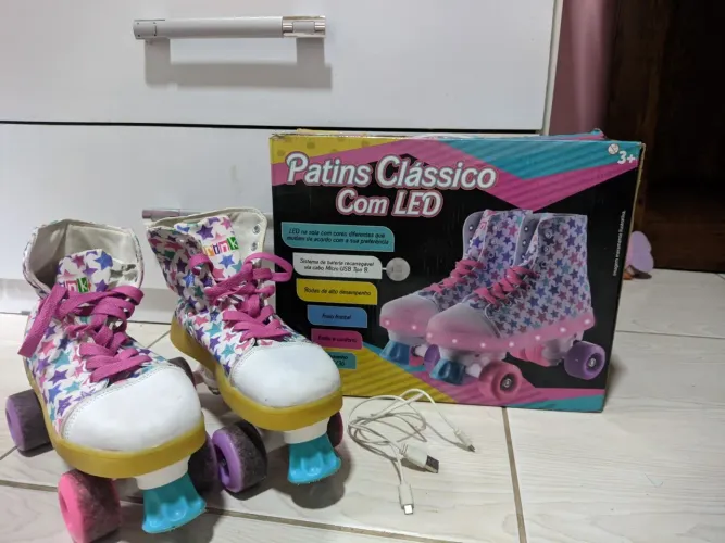 patins com led tamanho 35/36