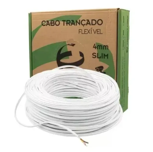 Cabo Coaxial Trançado 2 vias 4mm 50 metros para instalação de câmeras