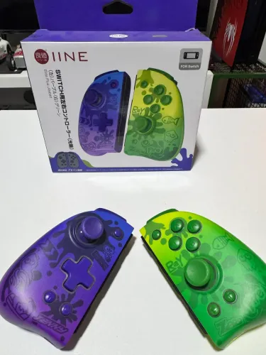 Joy-pad Joy Con Iine Elite Pro Nintendo Switch Rgb Splatoon Cor Verde