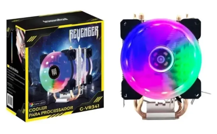 Cooler Processador Revenger Gamer G-VR341 Fan Duplo 130w