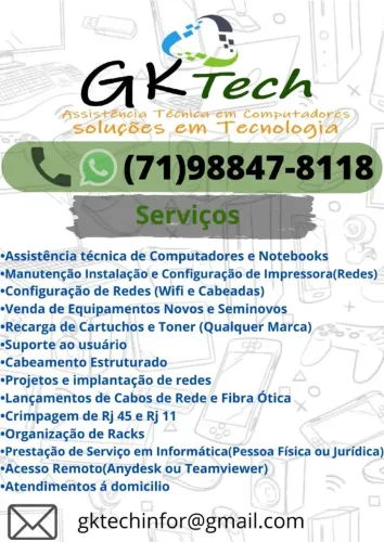 Manutenção de Computadores e Notebooks, Prestação Serviços de TI