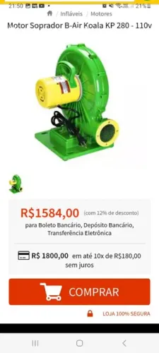 Desapego ventilador motor Soprador B-Air Koala KP 280 - 110v