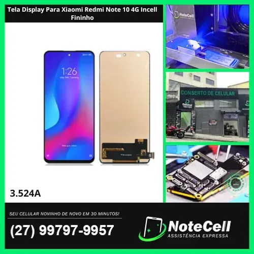 Tela Display Para Xiaomi Redmi Note 10 4G Incell Fininho