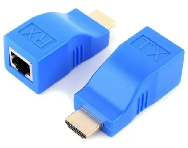 Extensor Hdmi 30 Metros Via Cabo De Rede Rj45 Cat5e/6