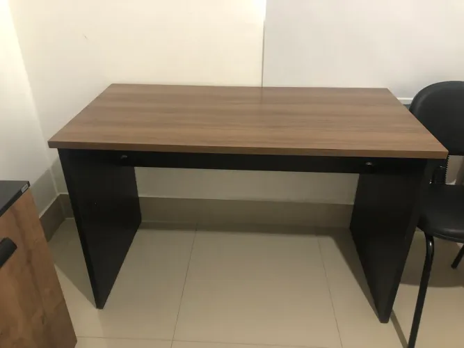 Mesa Escritório Diretor 120x60cm Marrom/Preto