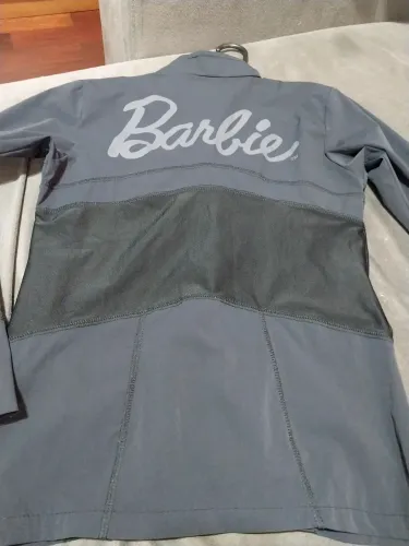 Jaqueta Barbie Cinza com Detalhe em Tela