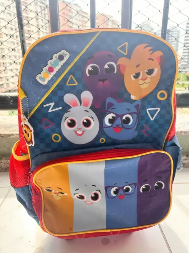 Mochila Rodinhas Escolar Infantil Bolofofo Azul