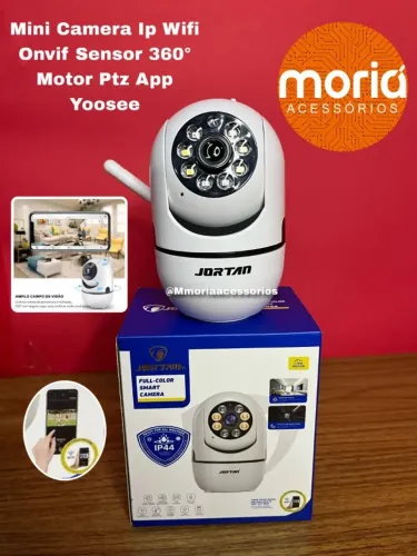 Mini Camera Ip Wifi Onvif Sensor 360º Motor Ptz App Yoosee Branco