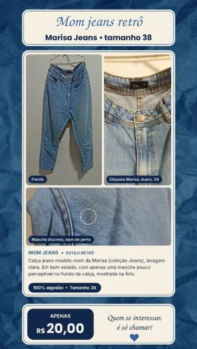 CALÇA MOM JEANS RETRÔ