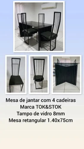 Meda de jantar com 4 cadeiras TOK&STOK