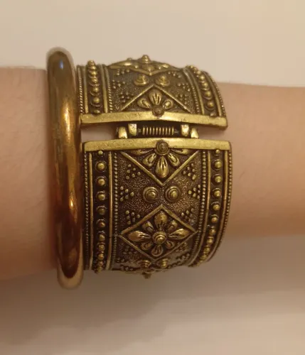 Conjunto Braceletes Bangles Boho chic vintage aço trabalhado