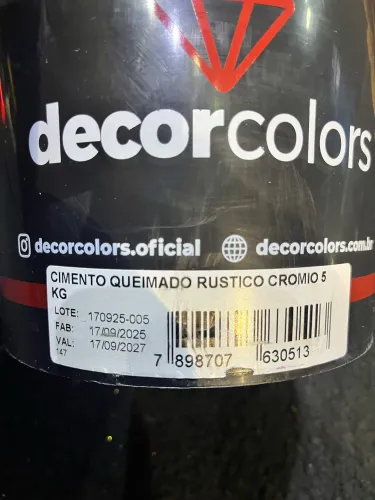 3 unidades de Cimento queimado rústico crômio 5kg - Decorcolors 