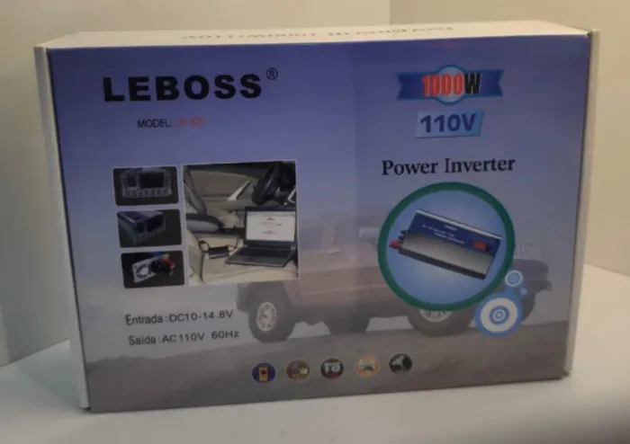 Inversor de tensão automotivo 1000 W LEBOSS - 14,8 VDC para 110 VAC